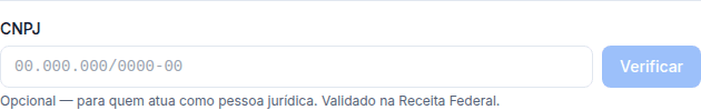 Bloco de CNPJ vazio