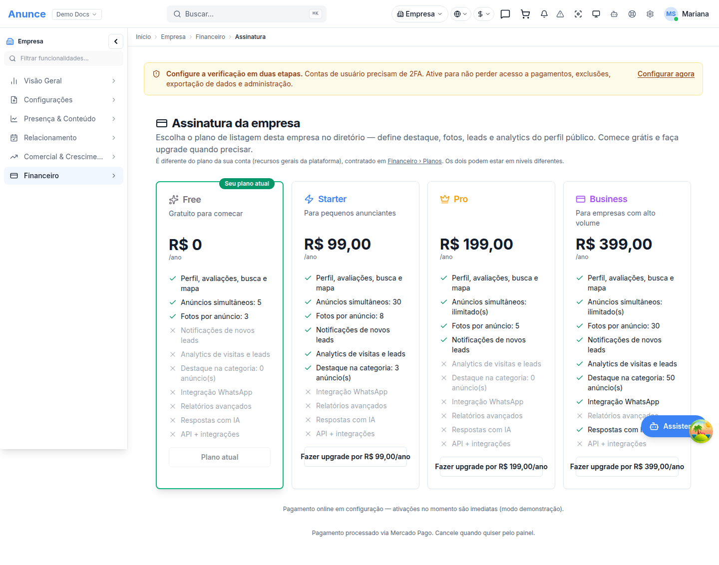 Formulário de checkout preenchido, com o meio de pagamento escolhido